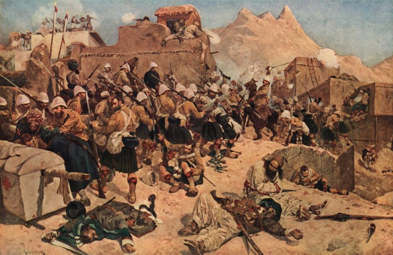 Les Highlanders du 92e et les Gurkhas du 2e prenant d