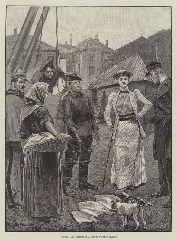 Un lot bon marché, croquis dans un village de pêche français - Richard Caton Woodville junior