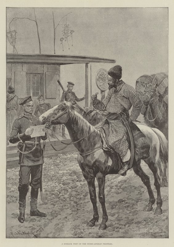 Un poste cosaque à la frontière russo-afghane - Richard Caton Woodville junior