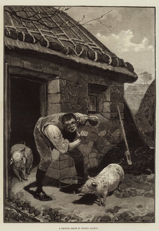 Un rasage privé dans le comté de Galway - Richard Caton Woodville junior