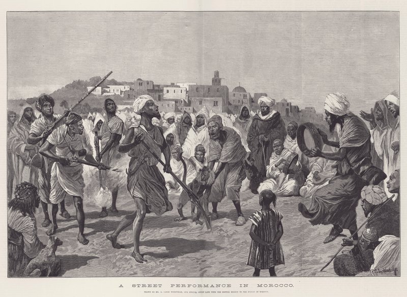 Un spectacle de rue au Maroc - Richard Caton Woodville junior