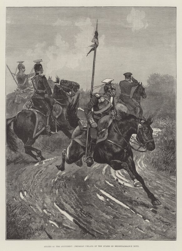 Armées du Continent, Uhlans de la Garde Prussienne en Mission de Reconnaissance - Richard Caton Woodville junior