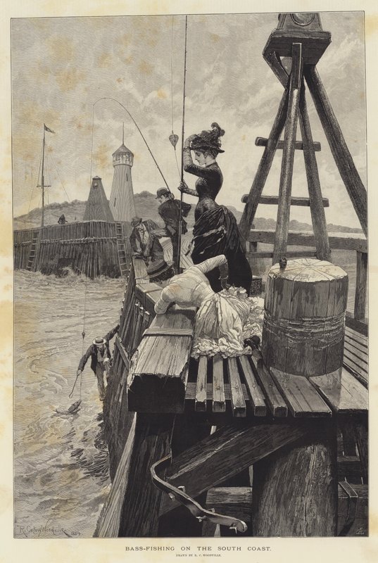 Pêche au bar sur la côte sud - Richard Caton Woodville junior