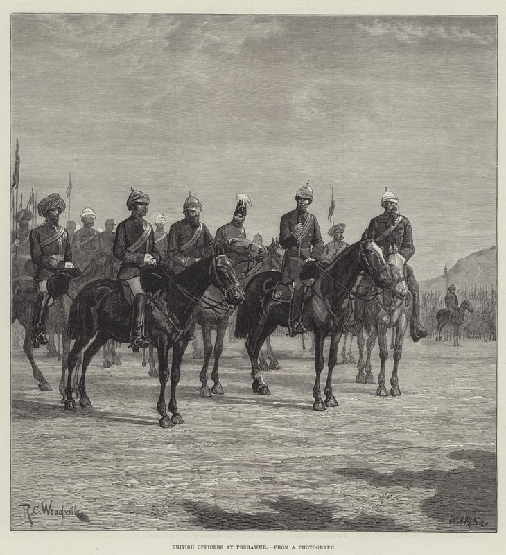 Officiers britanniques à Peshawur - Richard Caton Woodville junior