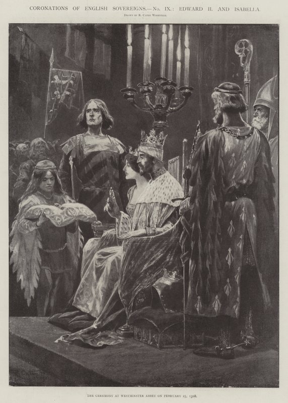 Couronnements des souverains anglais, Édouard II et Isabelle - Richard Caton Woodville junior