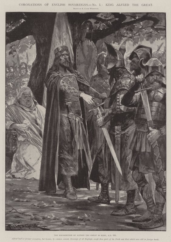 Couronnements des souverains anglais, le roi Alfred le Grand - Richard Caton Woodville junior