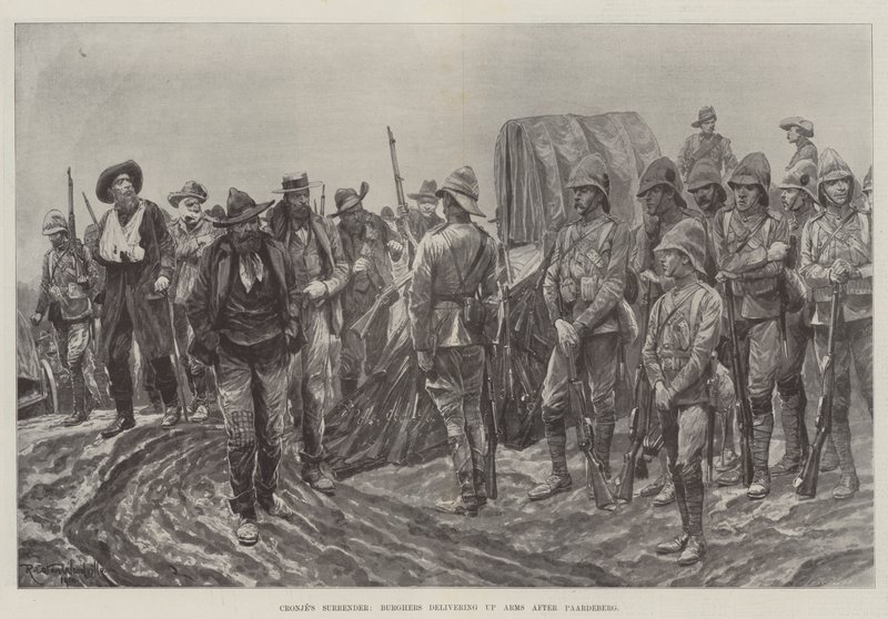 Reddition de Cronje, Burghers remettant les armes après Paardeberg - Richard Caton Woodville junior