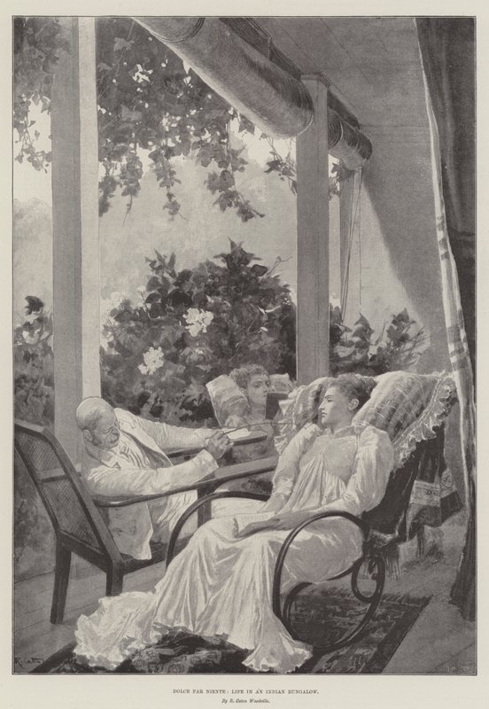 Dolce Far Niente, la vie dans un bungalow indien - Richard Caton Woodville junior