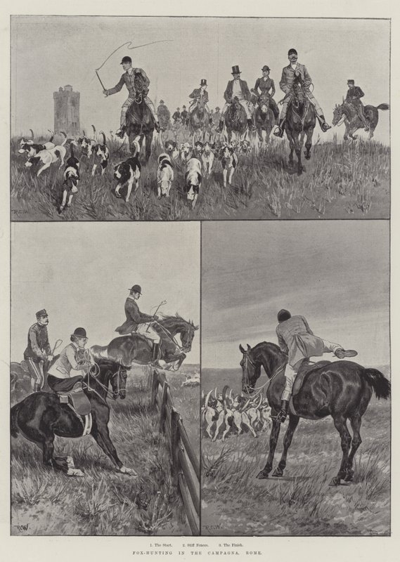 Chasse au renard dans la Campagne, Rome - Richard Caton Woodville junior