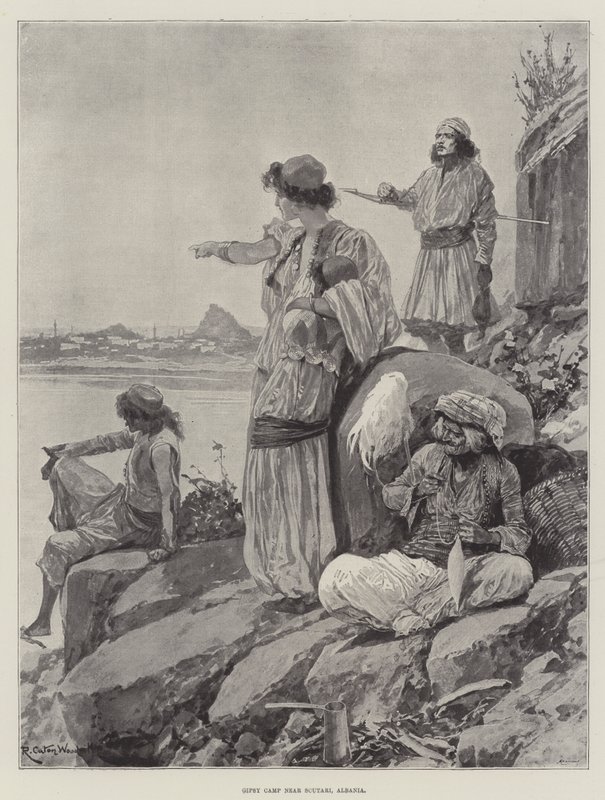 Camp de Gitans près de Scutari, Albanie - Richard Caton Woodville junior