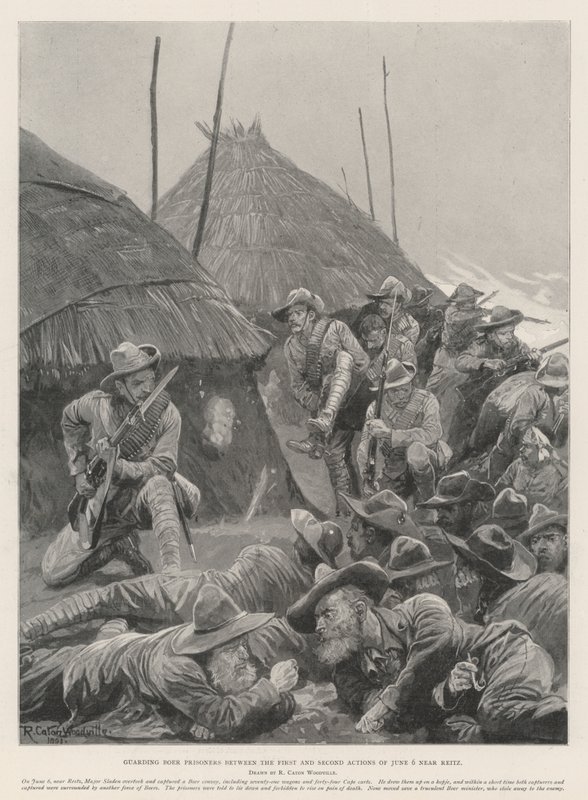 Garde des Prisonniers Boers entre les Première et Deuxième Actions du 6 juin près de Reitz - Richard Caton Woodville junior