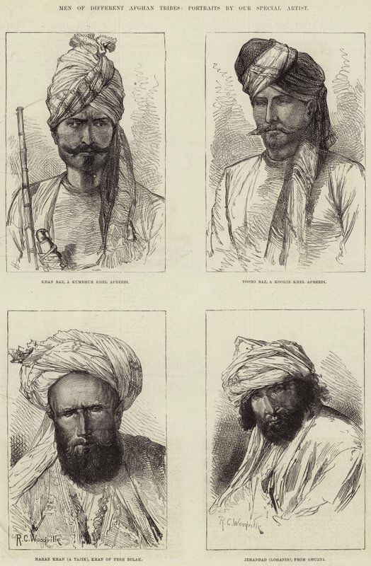 Hommes de différentes tribus afghanes - Richard Caton Woodville junior