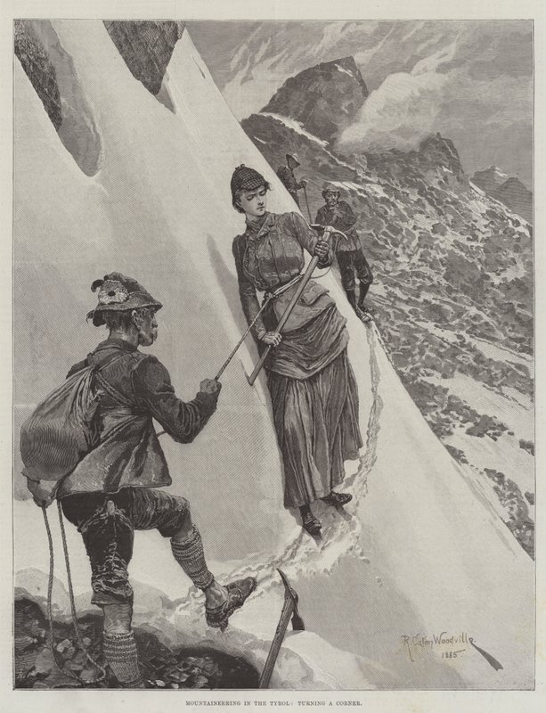 Alpinisme dans le Tyrol, tourner un coin - Richard Caton Woodville junior