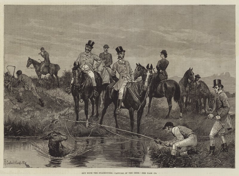 À la chasse aux cerfs, capture du cerf - Richard Caton Woodville junior