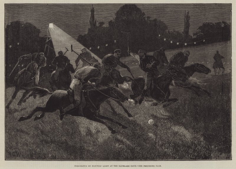 Match de polo à la lumière électrique au Ranelagh Club - Richard Caton Woodville junior