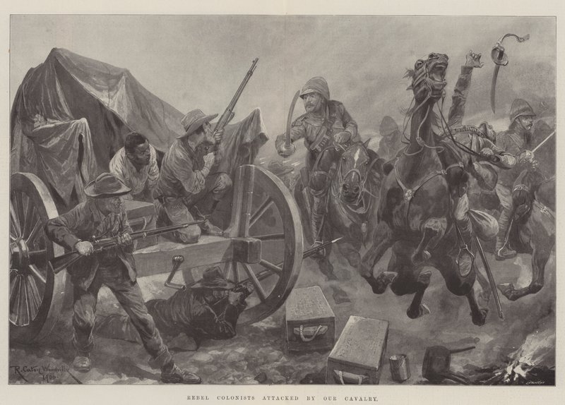 Colons rebelles attaqués par notre cavalerie - Richard Caton Woodville junior