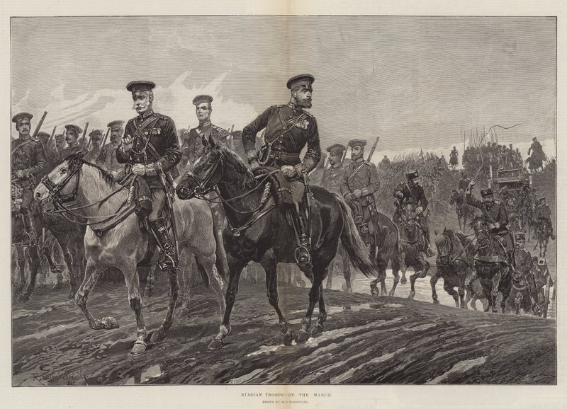 Troupes Russes en Marche - Richard Caton Woodville junior