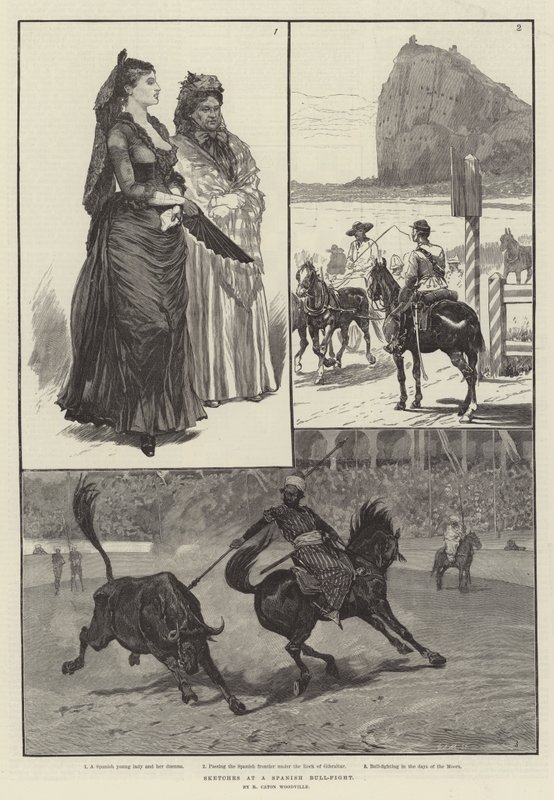 Croquis à une corrida espagnole - Richard Caton Woodville junior