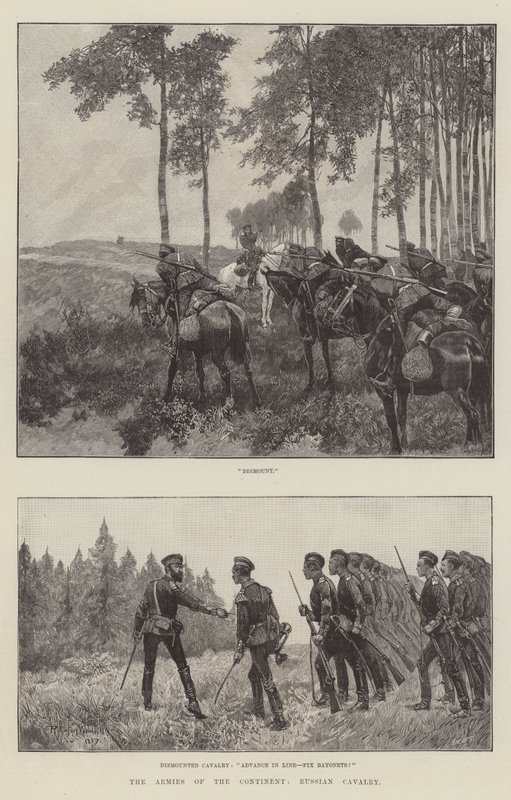 Les armées du continent, cavalerie russe - Richard Caton Woodville junior