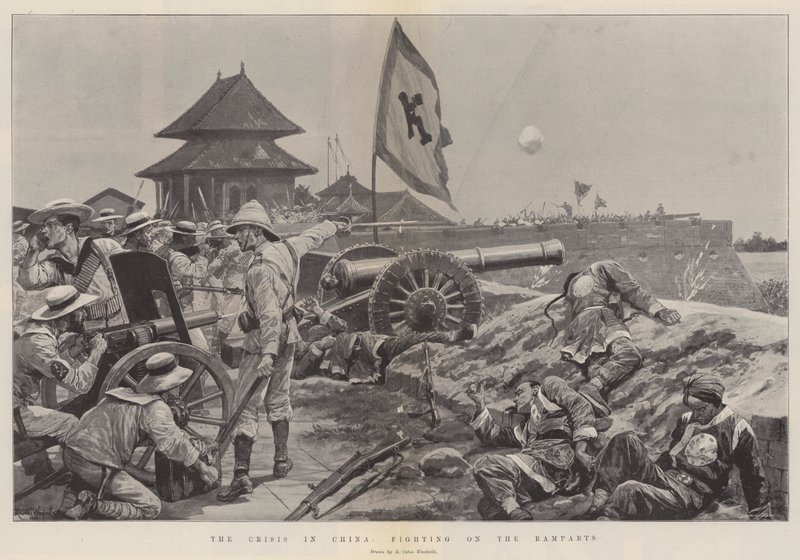 La crise en Chine, combats sur les remparts - Richard Caton Woodville junior