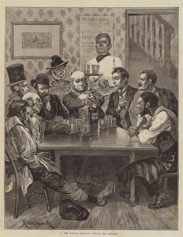 Les élections générales, ouverture de la campagne - Richard Caton Woodville junior