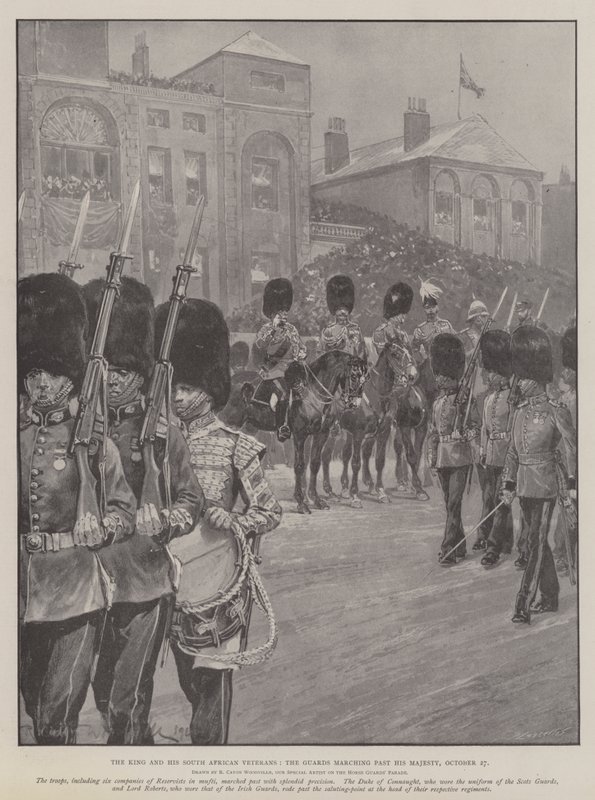 Le roi et ses vétérans sud-africains, les gardes défilant devant Sa Majesté, 27 octobre - Richard Caton Woodville junior