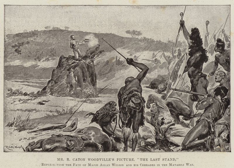 Le Dernier Combat, représentant le destin du Major Allan Wilson et de ses camarades dans la guerre des Matabili - Richard Caton Woodville junior