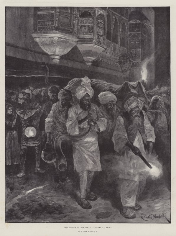 La Peste à Bombay, un enterrement de nuit - Richard Caton Woodville junior