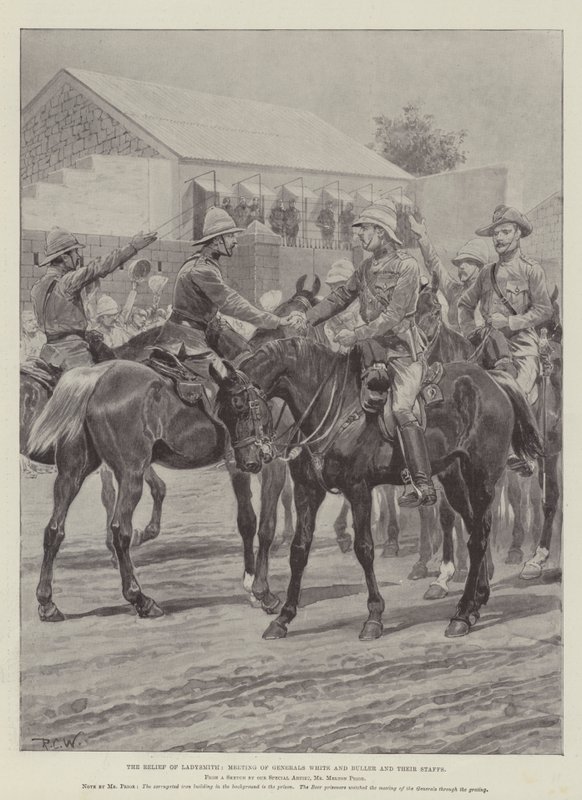 Le soulagement de Ladysmith, rencontre des généraux White et Buller et de leurs états-majors - Richard Caton Woodville junior