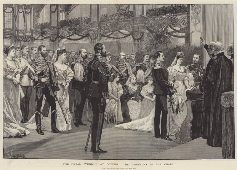 Le mariage royal à Cobourg, la cérémonie dans la chapelle - Richard Caton Woodville junior