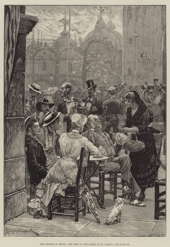 Le touriste à Venise, la fanfare sur la place Saint-Marc - Richard Caton Woodville junior