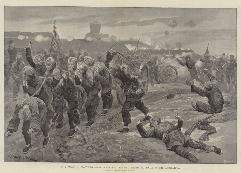 La guerre en Asie orientale, les troupes chinoises essayant de sauver leur artillerie - Richard Caton Woodville junior