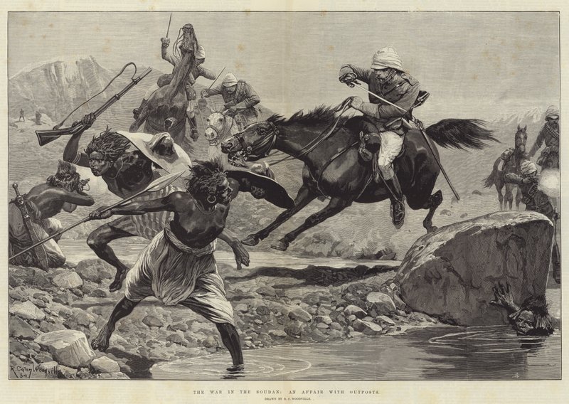 La guerre au Soudan, une affaire avec des avant-postes - Richard Caton Woodville junior