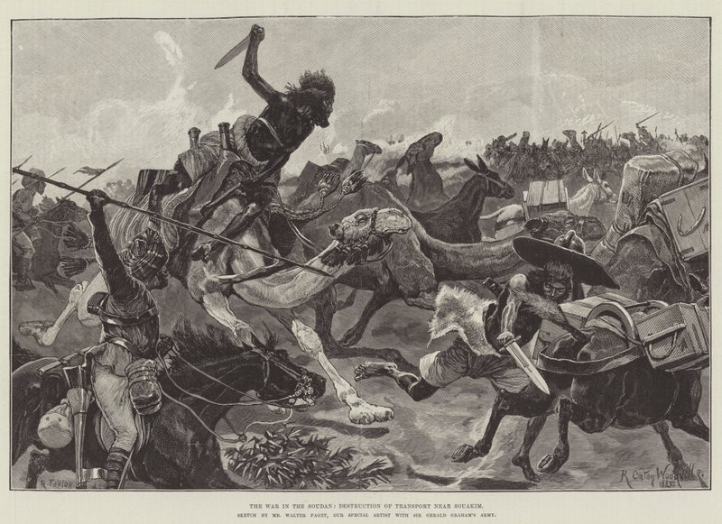 La Guerre au Soudan, Destruction du Transport près de Souakim - Richard Caton Woodville junior