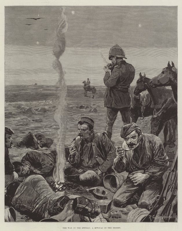 La guerre au Soudan, un bivouac dans le désert - Richard Caton Woodville junior