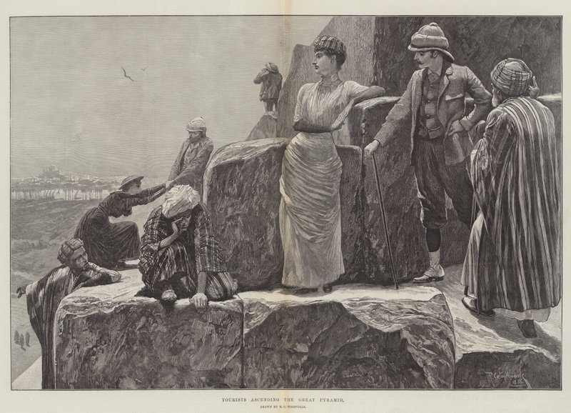 Touristes montant la Grande Pyramide - Richard Caton Woodville junior