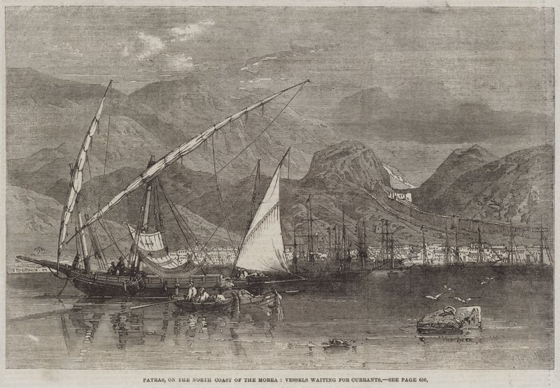 Patras, sur la côte nord de la Morée, navires en attente de raisins secs - Richard Principal Leitch