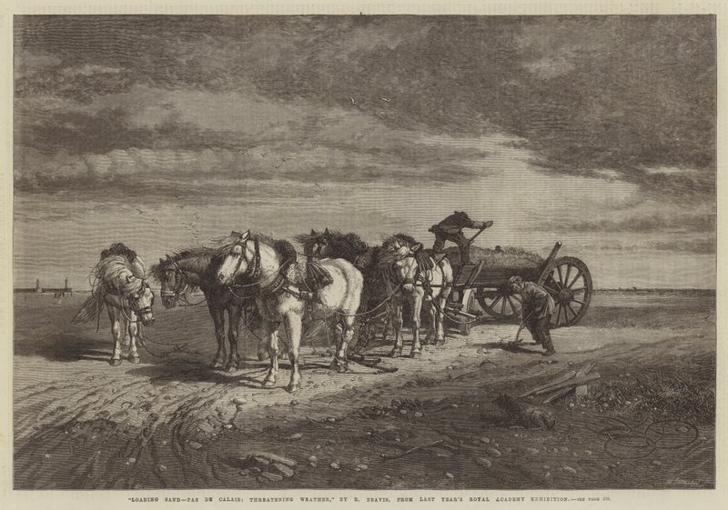 Chargement de sable-Pas de Calais, temps menaçant, de l