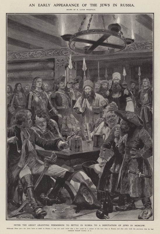 Une première apparition des Juifs en Russie (lithographie) - Richard Caton II (after) Woodville