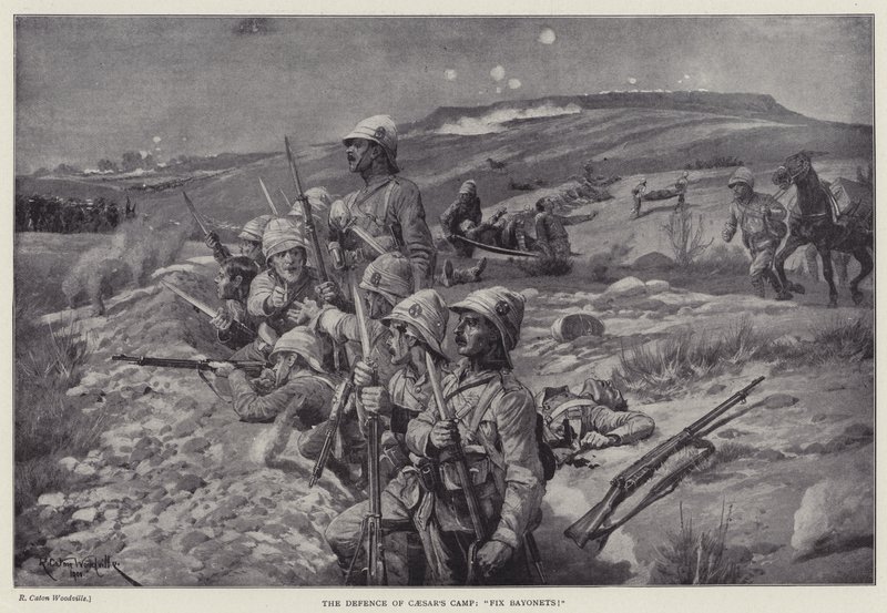 La défense du camp de César, "fixez les baïonnettes!" - Richard Caton II (after) Woodville