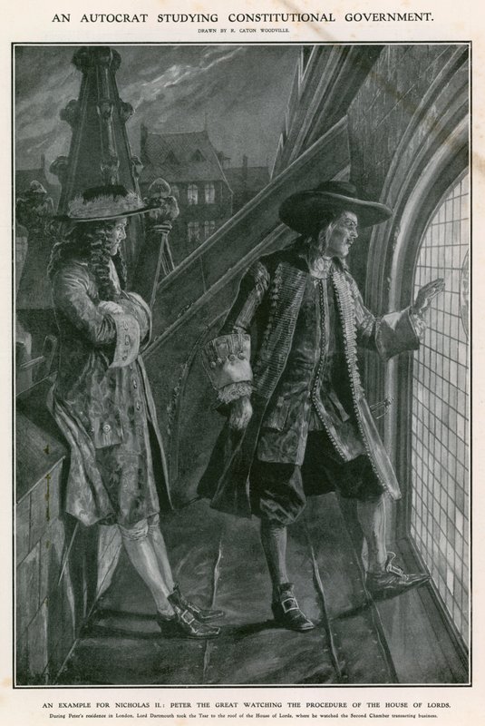 Pierre le Grand observant la procédure de la Chambre des Lords - Richard Caton Woodville