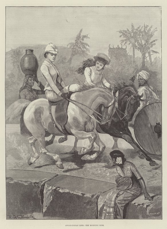 Vie anglo-indienne, la promenade matinale - Richard Caton Woodville junior