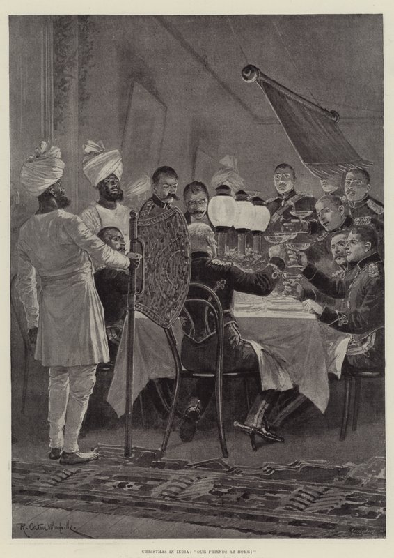 Noël en Inde, nos amis à la maison! - Richard Caton Woodville junior