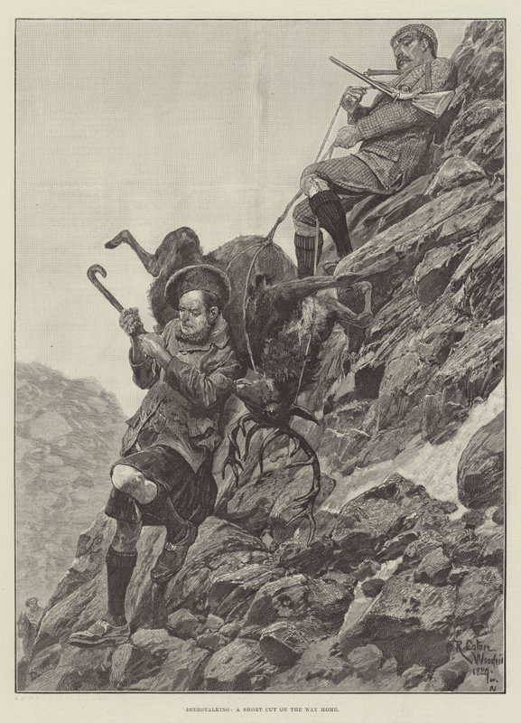 Chasse au cerf, un raccourci sur le chemin du retour - Richard Caton Woodville junior