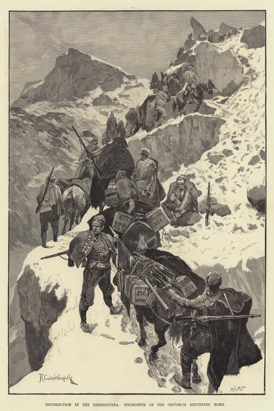 Insurrection en Herzégovine, insurgés de Crivoscie rentrant chez eux - Richard Caton Woodville junior