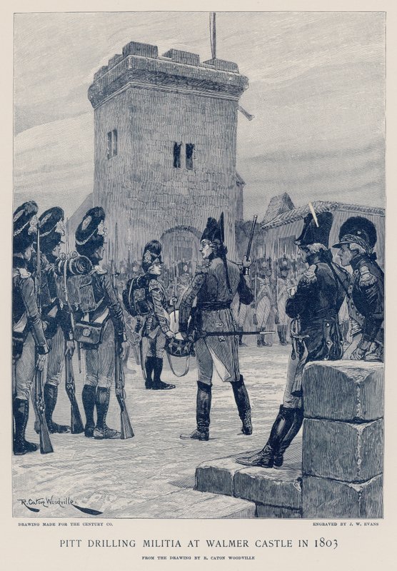 Pitt formant la milice au château de Walmer en 1803 - Richard Caton Woodville junior
