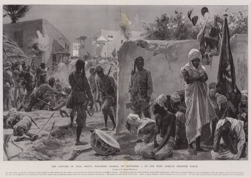 La capture de Yola, Bénoué, Nigéria du Nord, le 2 septembre, par la West African Frontier Force - Richard Caton Woodville junior