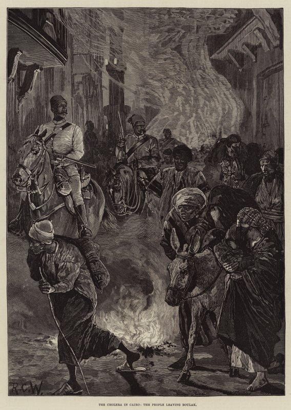 Le choléra au Caire, les gens quittant Boulak - Richard Caton Woodville junior