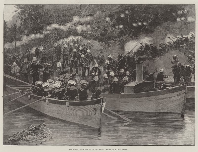 Les récents combats sur le Gambia, embuscade à Madini Creek - Richard Caton Woodville junior