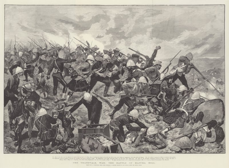 La guerre du Transvaal, la bataille de Majuba Hill - Richard Caton Woodville junior